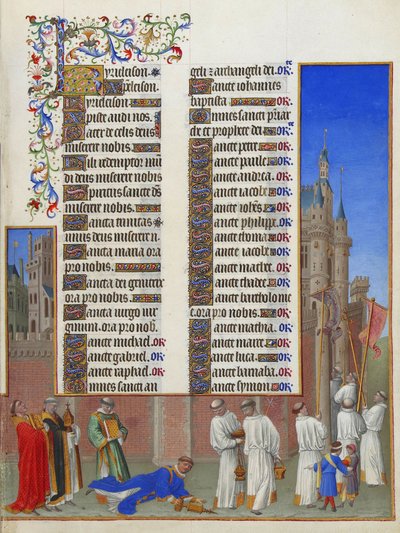 Les Très Riches Heures du Duc de Berry, Folio 72r - The Procession of Saint Gregory av Unbekannt