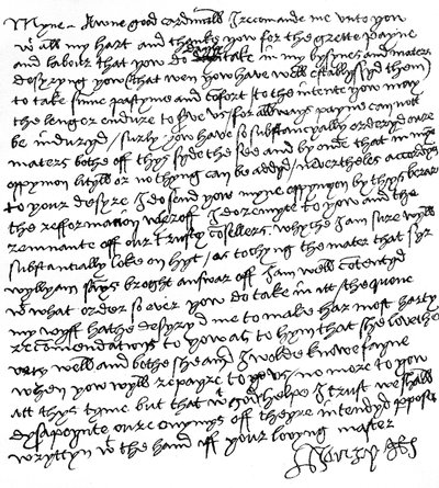 Brev fra kong Henry VIII til kardinal Wolsey (