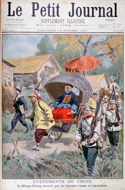 Li Hung-chang eskortert av russiske og japanske tropper, Kina, 1900 av Unbekannt