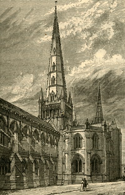 Lichfield Cathedral Exterior, 1898. av Unbekannt