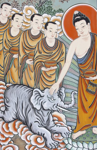 Livet til Buddha som temmer en elefant, Seoul, Coree du Sud av Unbekannt