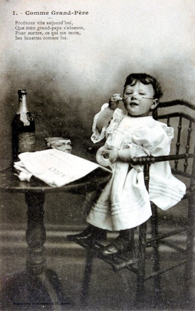 Som bestefar, fransk postkort, c1900 av Unbekannt