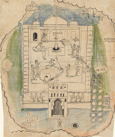 Linga Temple Compound, sent på 1800-tallet. av Unbekannt