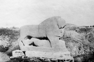 Lion of Babylon-statue, Babylon, Babil, Mesopotamia, 1918 av Unbekannt