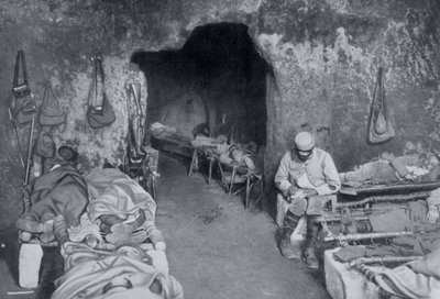 Boligkvarter i en fransk hule, første verdenskrig, 1915 av Unbekannt