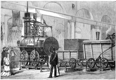 Locomotion, det første damplokomotivet, ved Railway Jubilee, Darlington, Durham, 1800-tallet av Unbekannt