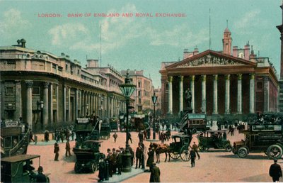 London, Bank of England og Royal Exchange, c1910 av Unbekannt