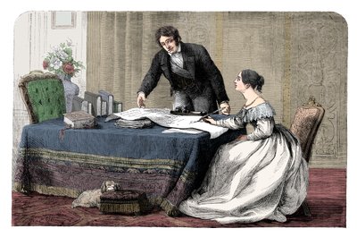 Lord Melbourne 1779-1848 instruerte en ung dronning Victoria 1819-1901, 1837 c1895 av Unbekannt