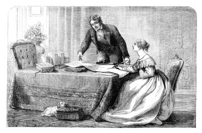 Lord Melbourne 1779-1848 instruerte en ung dronning Victoria 1819-1901, 1837 c1895 av Unbekannt