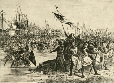 Ludvig IX. Landing i Egypt, 1249, 1890. av Unbekannt