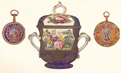 Ludvig XVI. Gold Repeater, ca. 1770, Old Chelsea Porcelain Porringer and Cover, ca. 1710, 1903 av Unbekannt
