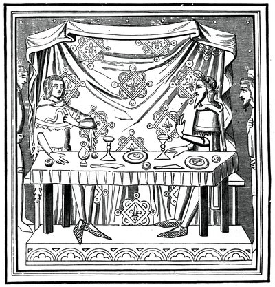Louis av Taranto innstifter Den hellige ånds orden, 1300-tallet, 1870 av Unbekannt