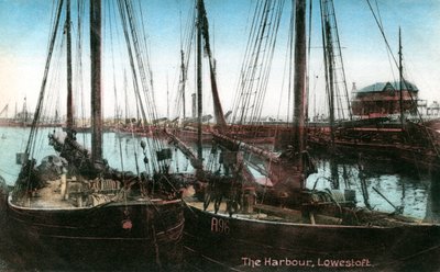 Lowestoft havn, Suffolk, 1909 av Unbekannt