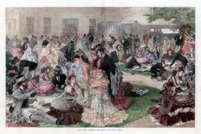 Lunsjtid bak tribunen, Ascot-løp, 1872 av Unbekannt