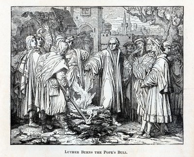 Luther brenner pavenes okse, 1882 av Unbekannt