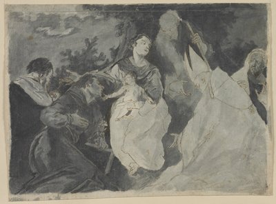 Madonna og barn med hellige, 1700-tallet. av Unbekannt