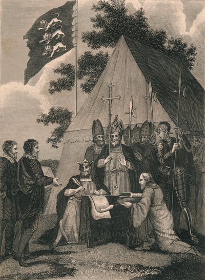 Magna Charter signert av kong John, 1215, c1800-tallet av Unbekannt