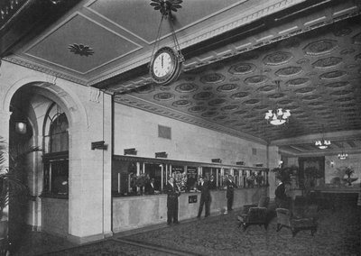 Hovedkontor ved siden av inngangslobbyen, Roosevelt Hotel, New York City, 1924 av Unbekannt