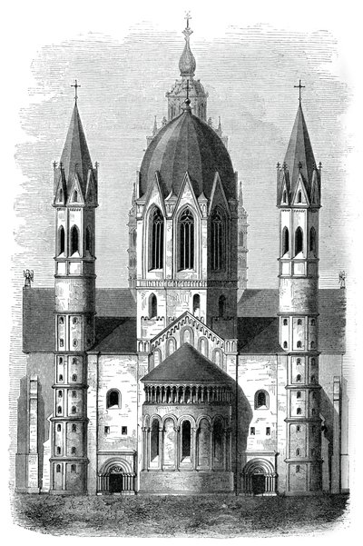 Mainz katedral, Rhinen, Tyskland, 1100- og 1200-tallet, 1870 av Unbekannt