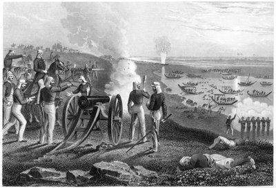 Major Eyre drev Oude-opprørerne fra Allahabad, 1857, c1860 av Unbekannt