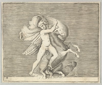 Man Grappling with Winged Horse, utgitt ca. 1599-1622. av Unbekannt
