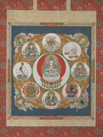 Mandala av det gyldne hjul med én stavelse, 1700-tallet. av Unbekannt