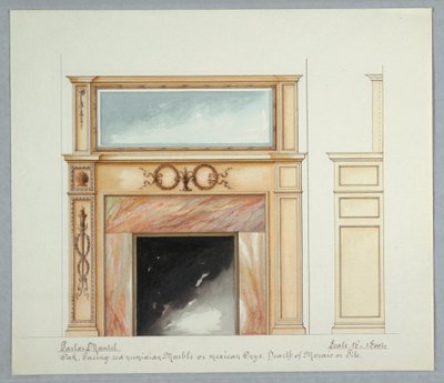 Mantlepiece design av Unbekannt