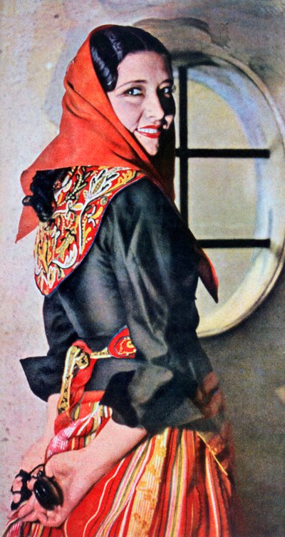 Manuela Del Rio , spansk skuespillerinne og danser, 1943 av Unbekannt