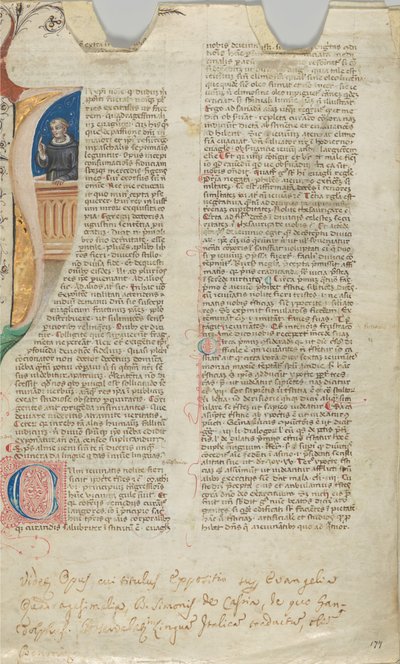 Manuskriptblad, 1300-tallet. av Unbekannt