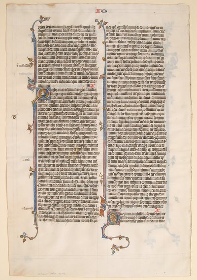 Manuskriptblad fra en bibel, ca. 1280-1300. av Unbekannt