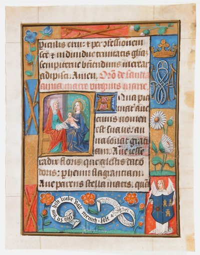 Manuskriptblad fra en timebok, ca. 1500. av Unbekannt