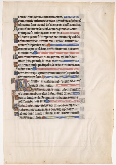 Manuskriptblad fra en kongelig psalter, 1200-tallet. av Unbekannt