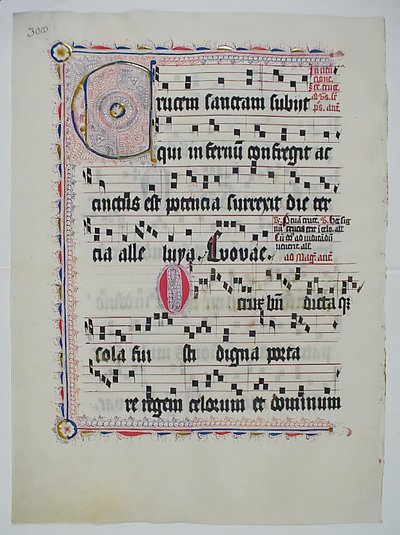 Manuskriptblad med initial C, fra et antifonarium, tysk, andre kvartal 1400-tallet. av Unbekannt