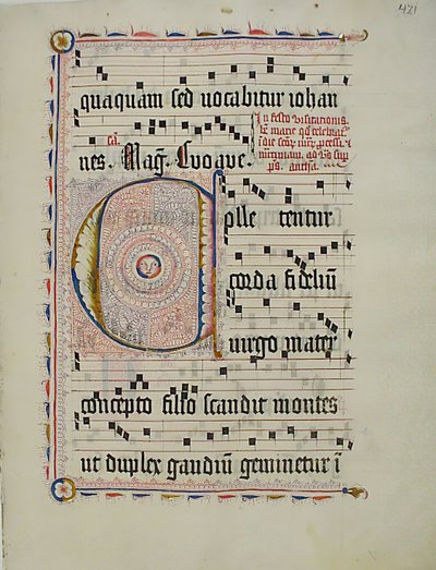 Manuskriptblad med initial C, fra et antifonarium, tysk, andre kvartal 1400-tallet. av Unbekannt