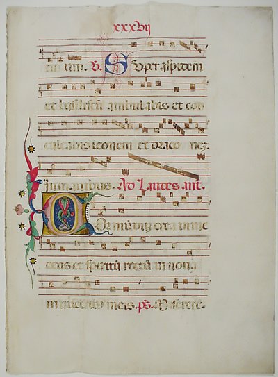 Manuskriptblad med initial C, fra et antifonarium, italiensk, 1400-tallet. av Unbekannt