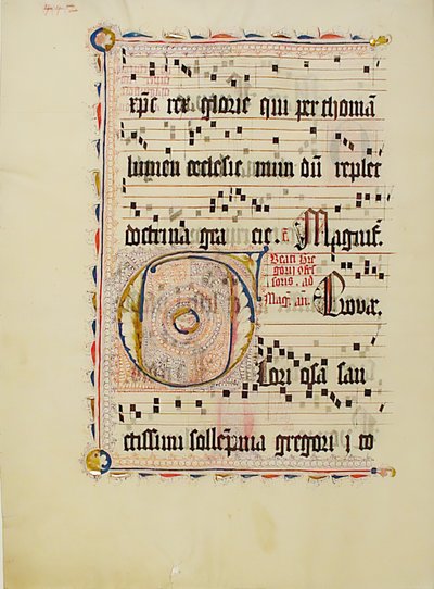 Manuskriptblad med initial F, fra et antifonarium, tysk, andre kvartal 1400-tallet. av Unbekannt