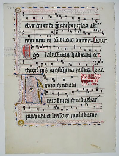 Manuskriptblad med initial H, fra et antifonarium, tysk, andre kvartal 1400-tallet. av Unbekannt