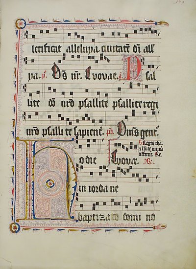 Manuskriptblad med initial H, fra et antifonarium, tysk, andre kvartal 1400-tallet. av Unbekannt