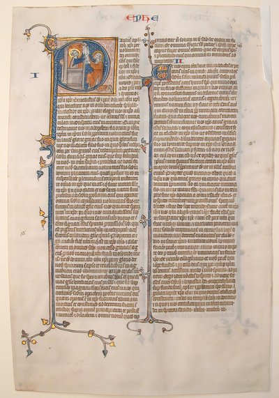 Manuskriptblad med åpningen av Paulus-brevet til efeserne, fra en bibel, ca. 1. 3 av Unbekannt