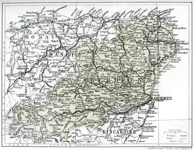Kart over Aberdeenshire, 1924-1926 av Unbekannt