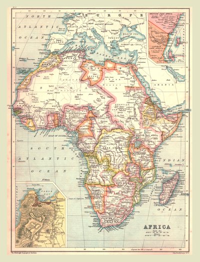 Kart over Afrika, 1902. av Unbekannt