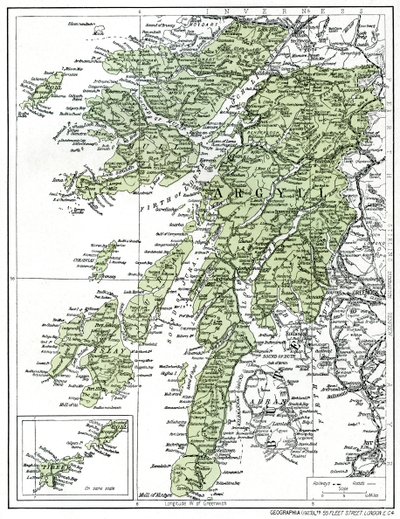 Kart over Argyllshire, 1924-1926 av Unbekannt