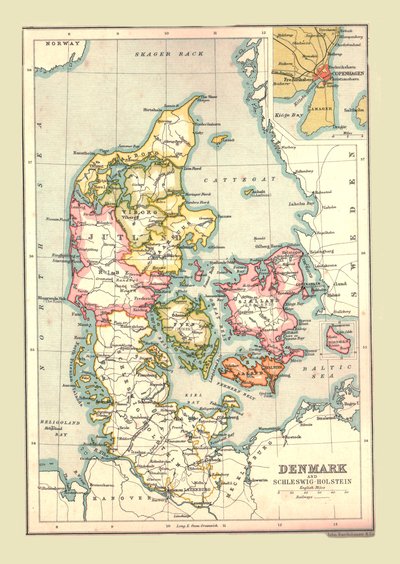 Kart over Danmark, 1902. av Unbekannt