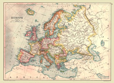 Kart over Europa, 1902. av Unbekannt