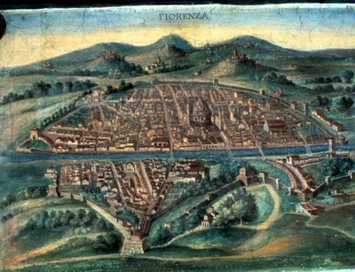 Kart over Firenze, 1400-tallet av Unbekannt