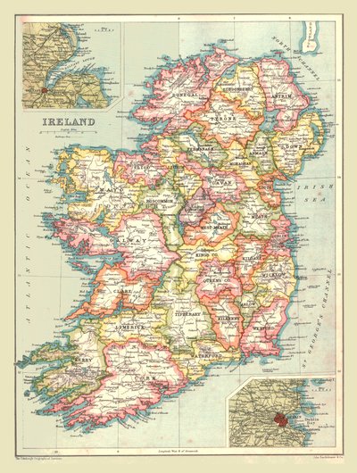 Kart over Irland, 1902. av Unbekannt