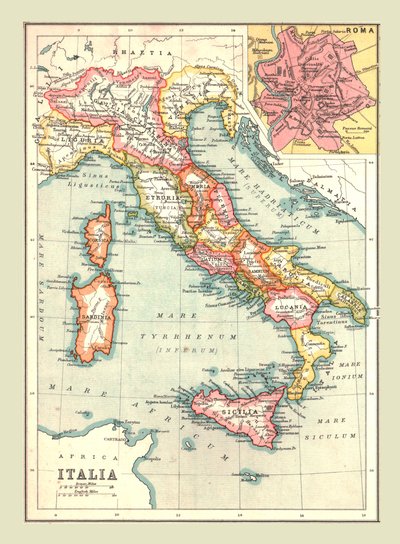 Kart over Italia, 1902. av Unbekannt