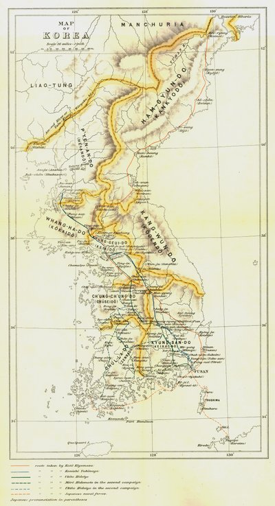 Kart over Korea, 1903. av Unbekannt