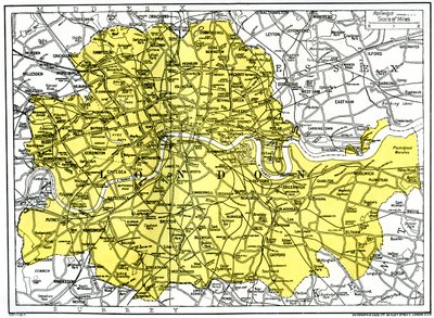 Kart over London, 1924-1926 av Unbekannt