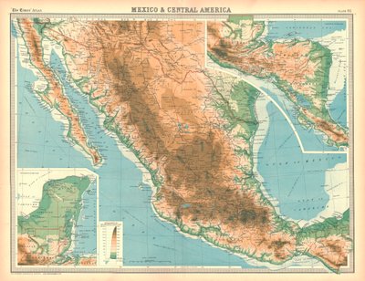 Kart over Mexico og Mellom-Amerika av Unbekannt